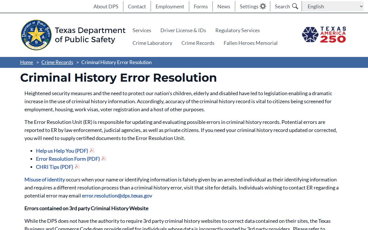 Texas error resolution source for Wise County released inmate photo records