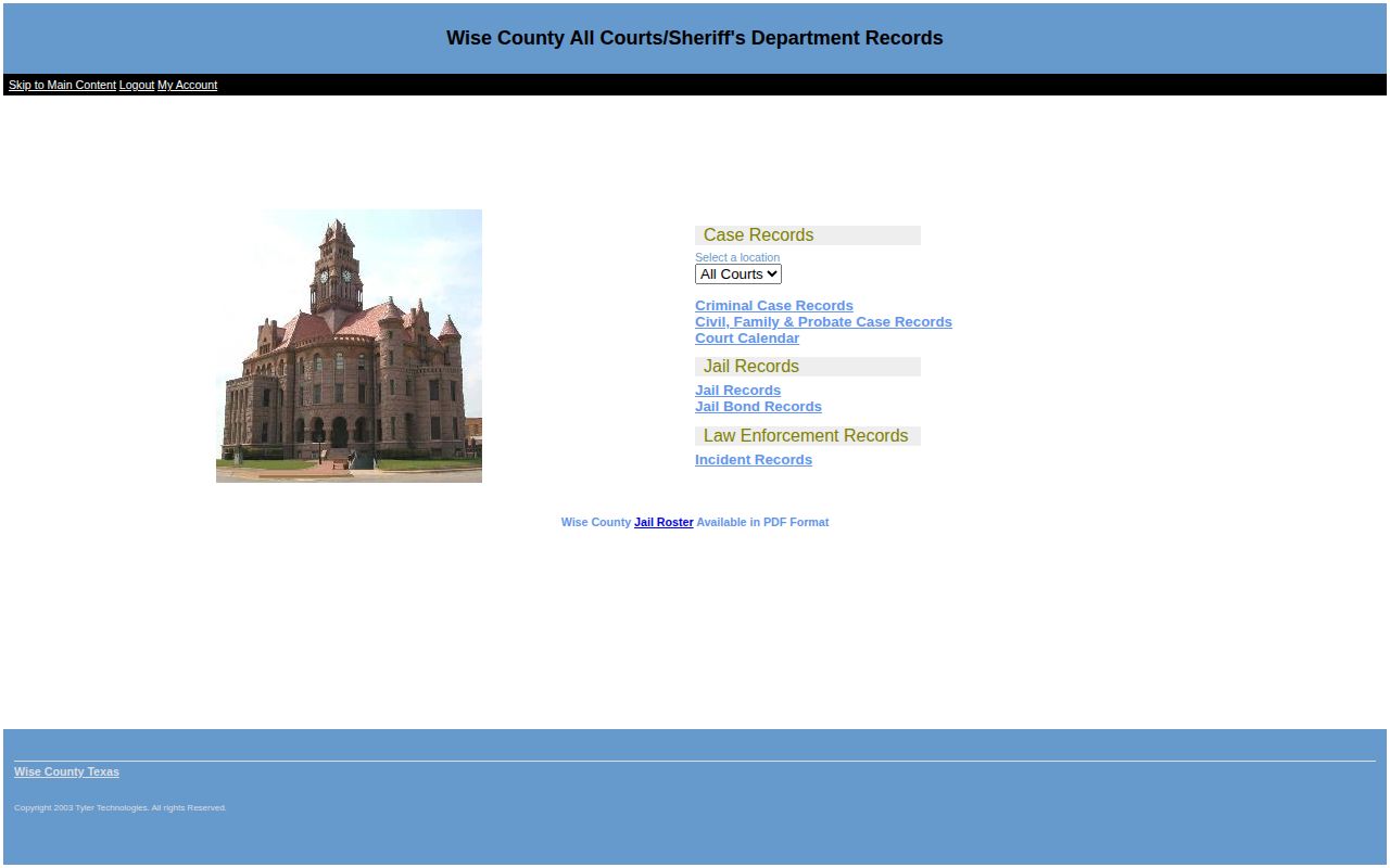 Wise County released inmate Odyssey jail records search